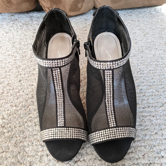 Sexy black heels with diamond trim - Picture 3 of 5